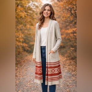 Alya Long Open Front Women Cardigan – Size Large